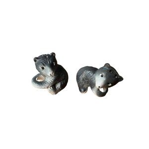 Grey hanging Bear cub salt pepper shakers vintage